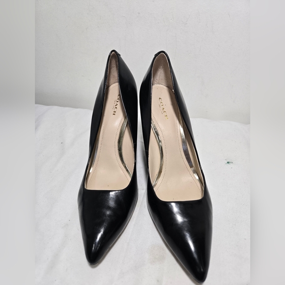 Coach - Women's Black Orchard Wedge With Gold Detail Size 9.5M - Picture 2 of 4